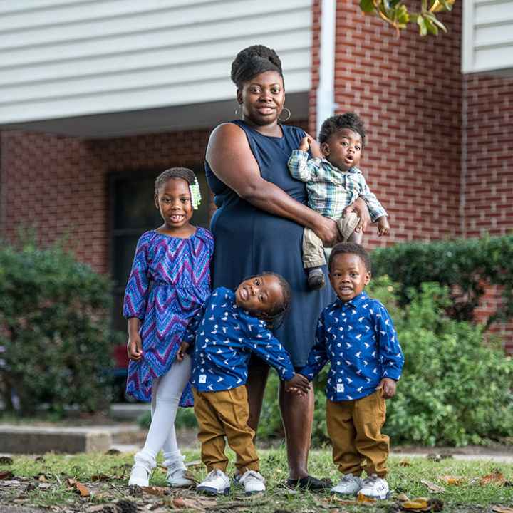 Emily Bellamy with her children