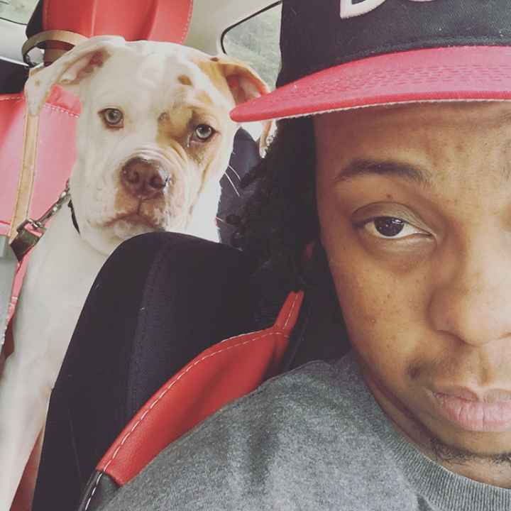 Dashir Moore and his dog, Dirty